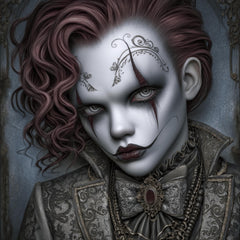 16 Sinister Clown PNGs for POD, Gothic Clown Art for Sublimation, Creepy Circus Girl Prints, DIY Halloween Gifts, Dark Wall Decor