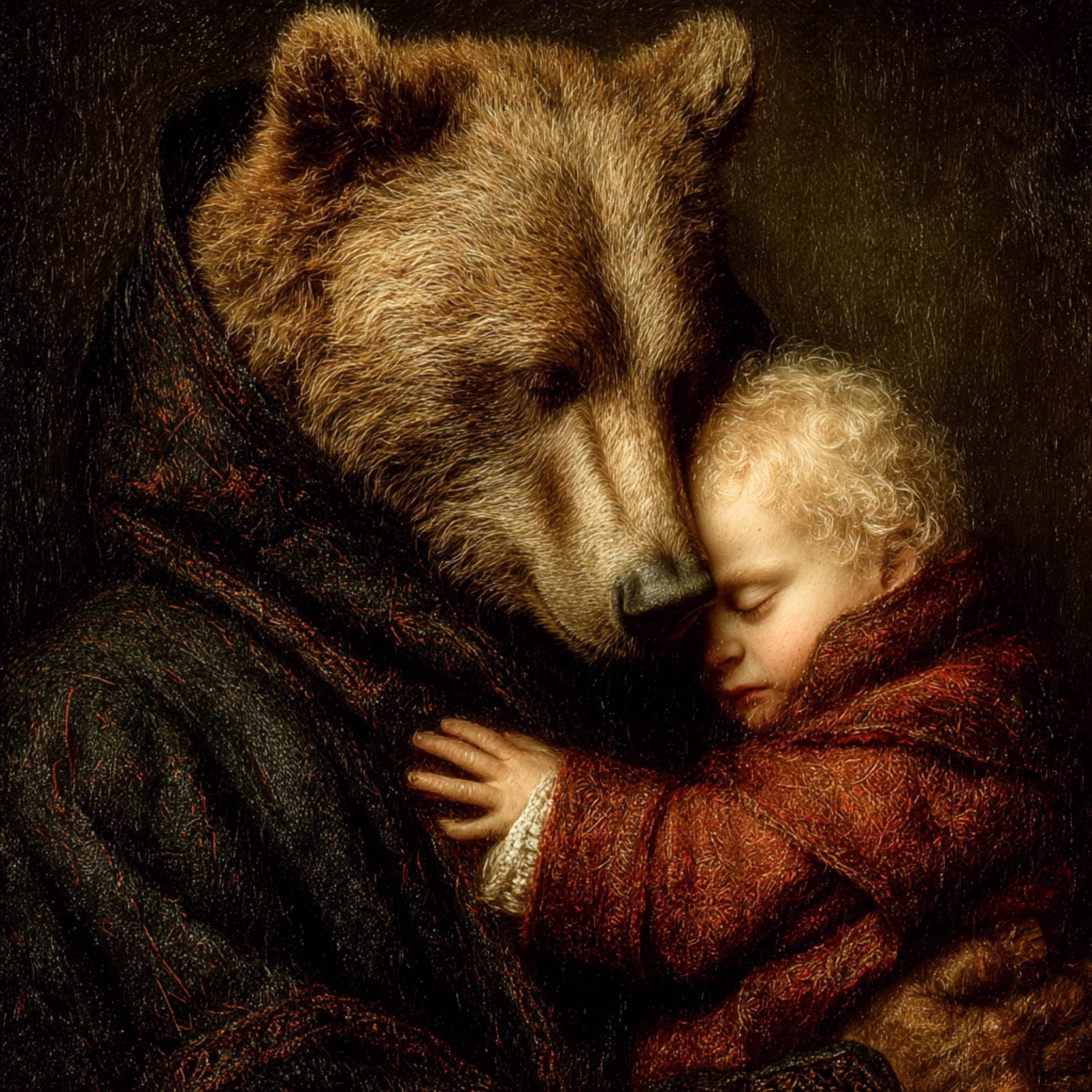 10 Bear With Baby Digital Art Bundle | Vintage Bear and Child PNGs | Nursery DIY Wall Art Prints |Sublimation Gifts for New Moms & Baby Room