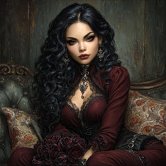 15 Vampire Queen Baroqque Gothic Art Printable | DIY Wall Art for Women | Dark Fantasy POD Images | Horror Decor for Halloween Projects