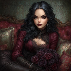 15 Vampire Queen Baroqque Gothic Art Printable | DIY Wall Art for Women | Dark Fantasy POD Images | Horror Decor for Halloween Projects