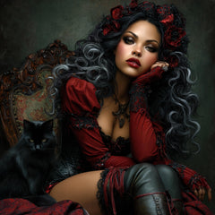 15 Vampire Queen Baroqque Gothic Art Printable | DIY Wall Art for Women | Dark Fantasy POD Images | Horror Decor for Halloween Projects