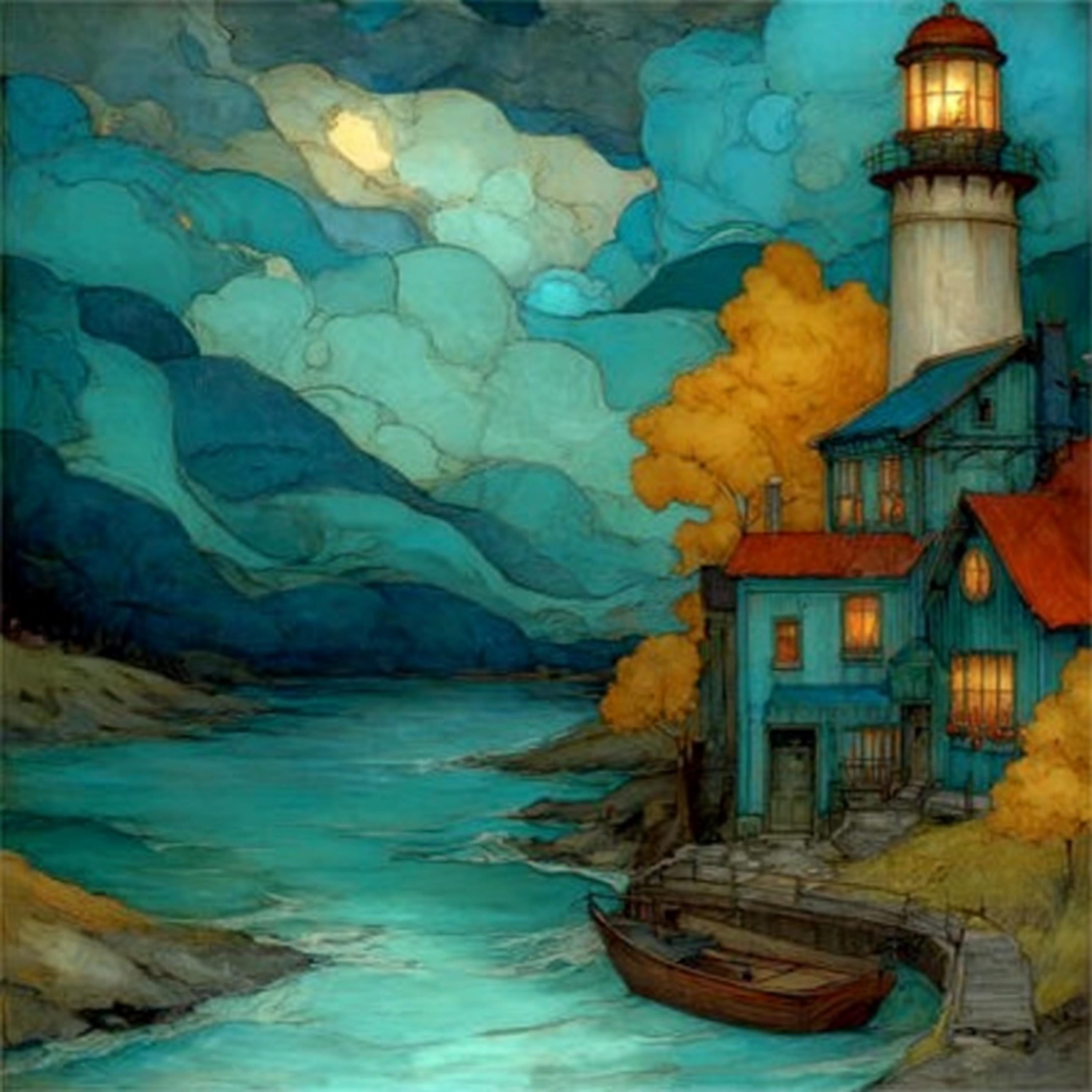 40 DIY Wall Art Digital Lighthouse Prints | Coastal Cottage Artwork for Sublimation, Crafts & Gifts | 40 Ocean Landscape Clipart Set