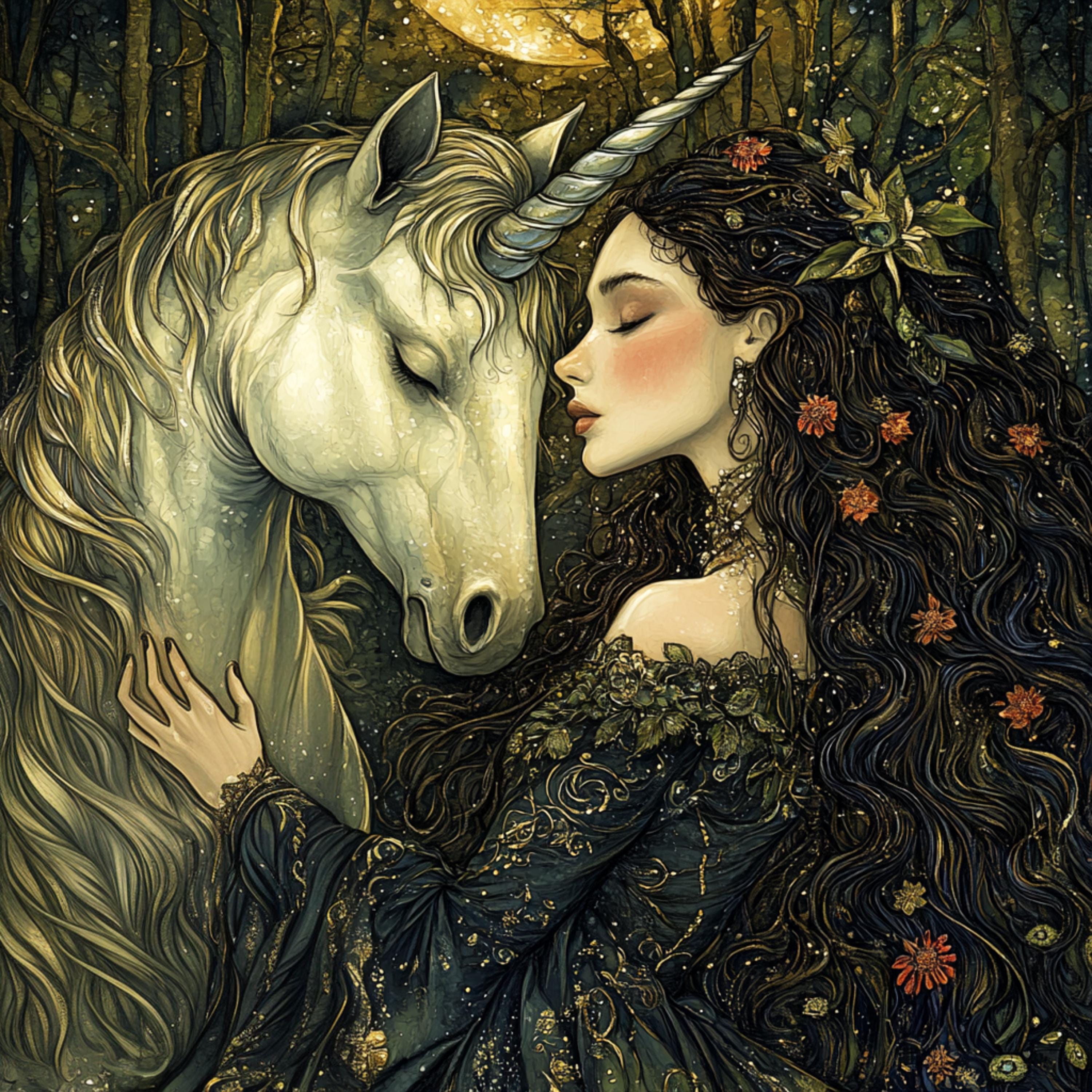 15 Magical Elven Princess and Unicorn Wall Art | DIY Fantasy Printable Art for Girls' Room, Sublimation Designs, Fairytale Decor, Gifts