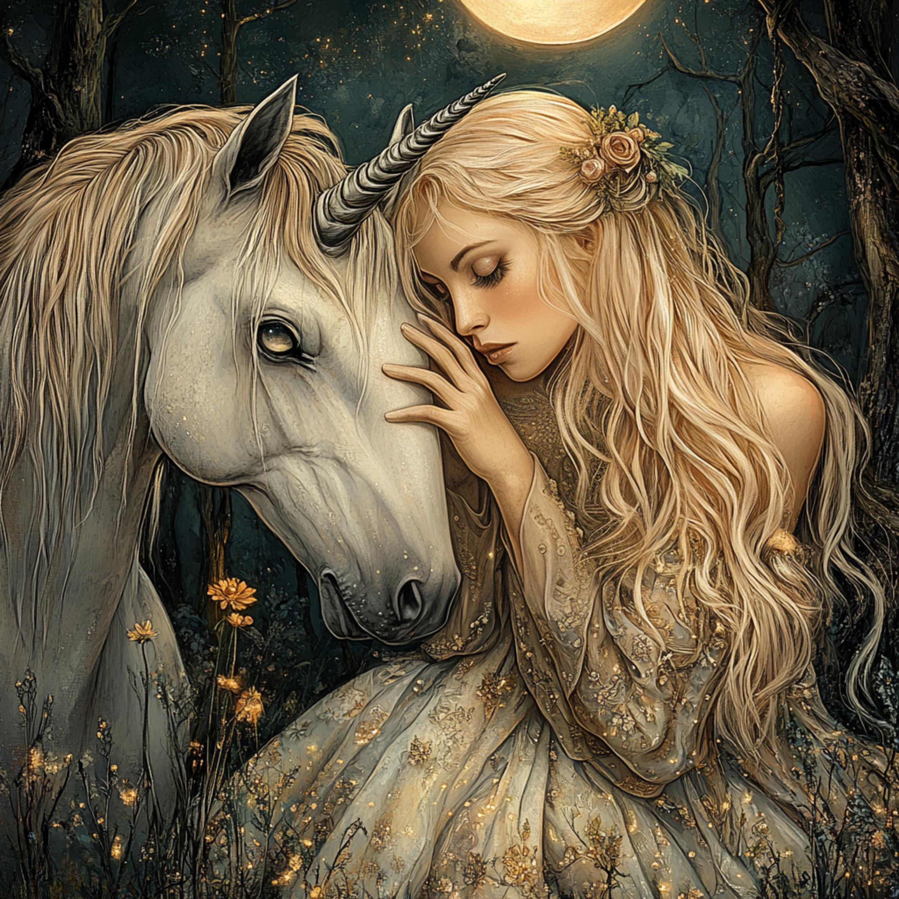 15 Magical Elven Princess and Unicorn Wall Art | DIY Fantasy Printable Art for Girls' Room, Sublimation Designs, Fairytale Decor, Gifts