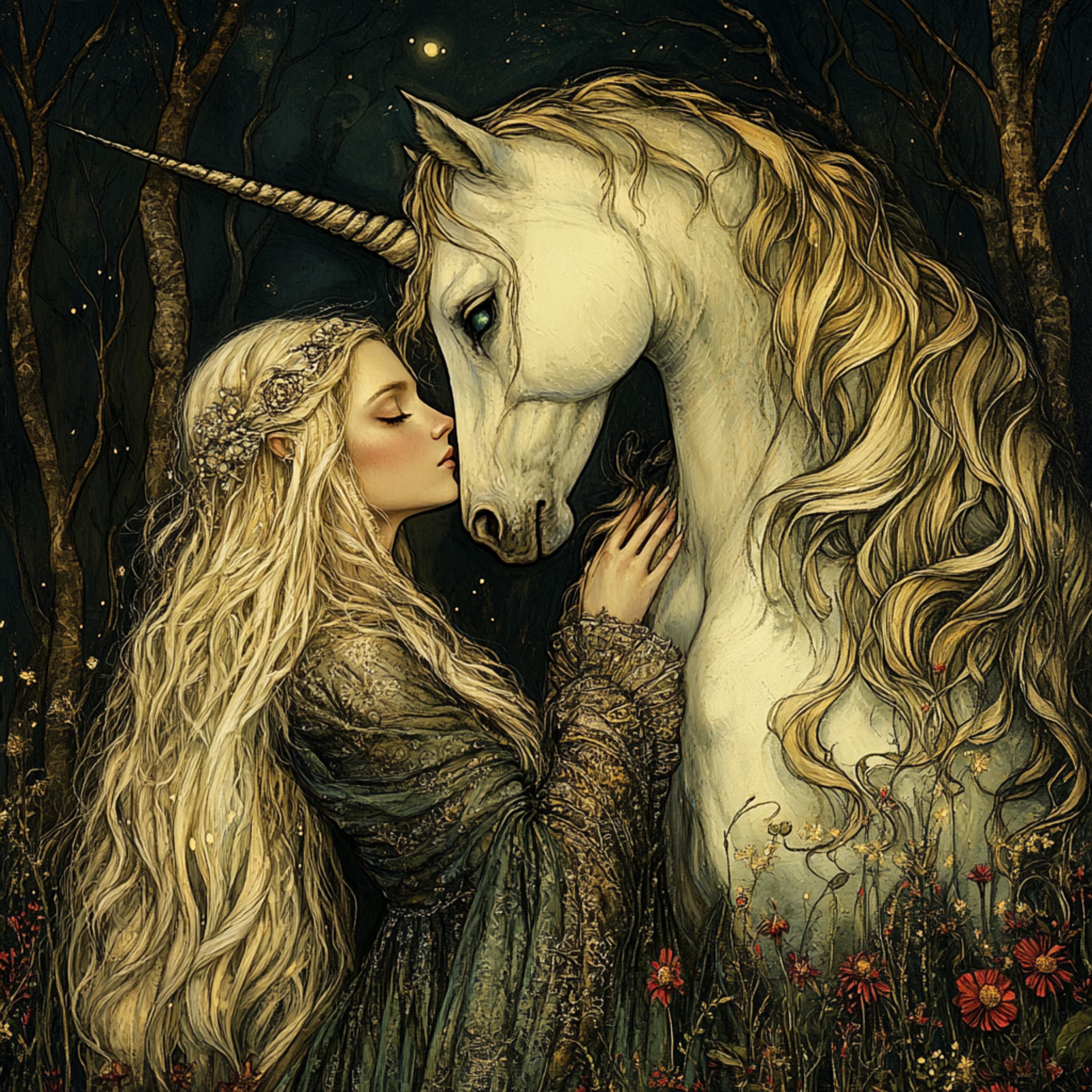 15 Magical Elven Princess and Unicorn Wall Art | DIY Fantasy Printable Art for Girls' Room, Sublimation Designs, Fairytale Decor, Gifts
