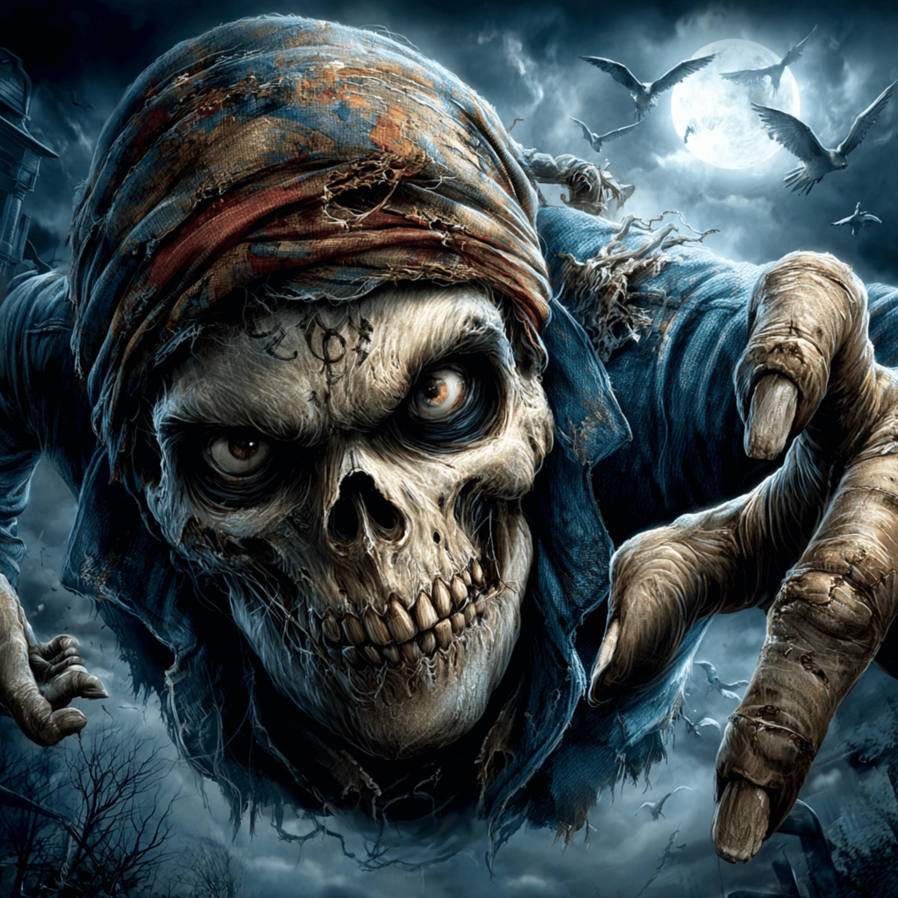 19 DIY Halloween Wall Art Scary Skeleton Moon Prints, Digital Art Horror for Spooky Home Decor, Creepy Skull Images for POD or Sublimation