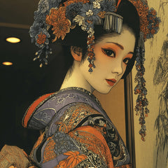 45 DIY Wall Art Geisha Portraits, Japanese Style Digital Prints, Floral Kimono Sublimation Art, Elegant Boho Artwork for Crafters Decor