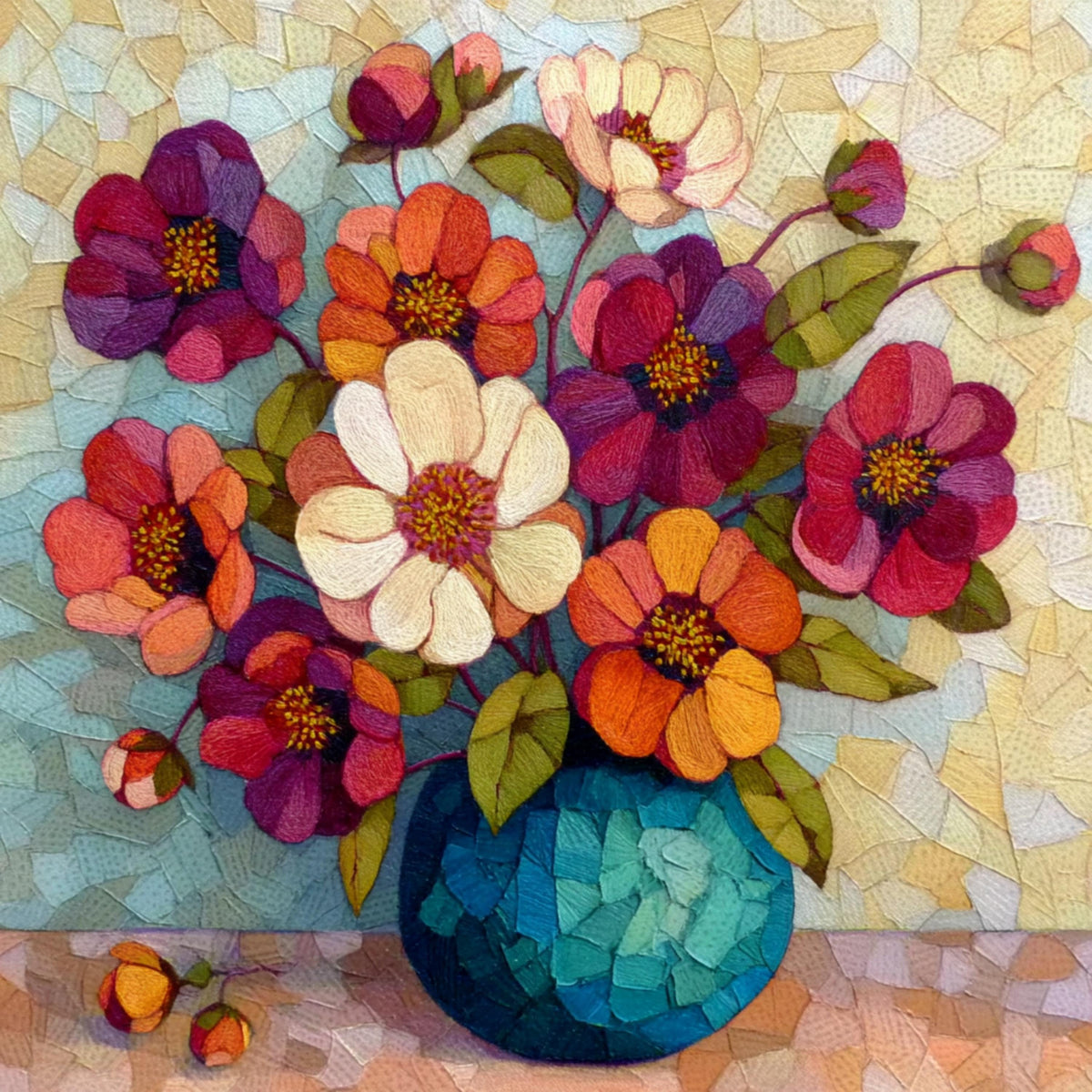 14 Textured Floral Still Life Digital Prints for DIY Wall Art Bold Flower Artwork for Kitchen Botanical Art for POD and Sublimation Projects
