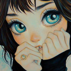 15 Surreal Blue-Eyed Girl Gothic Fantasy Portraits for DIY Wall Art, Sublimation or POD, Ethereal Digital Art Prints for Dreamy Home Decor