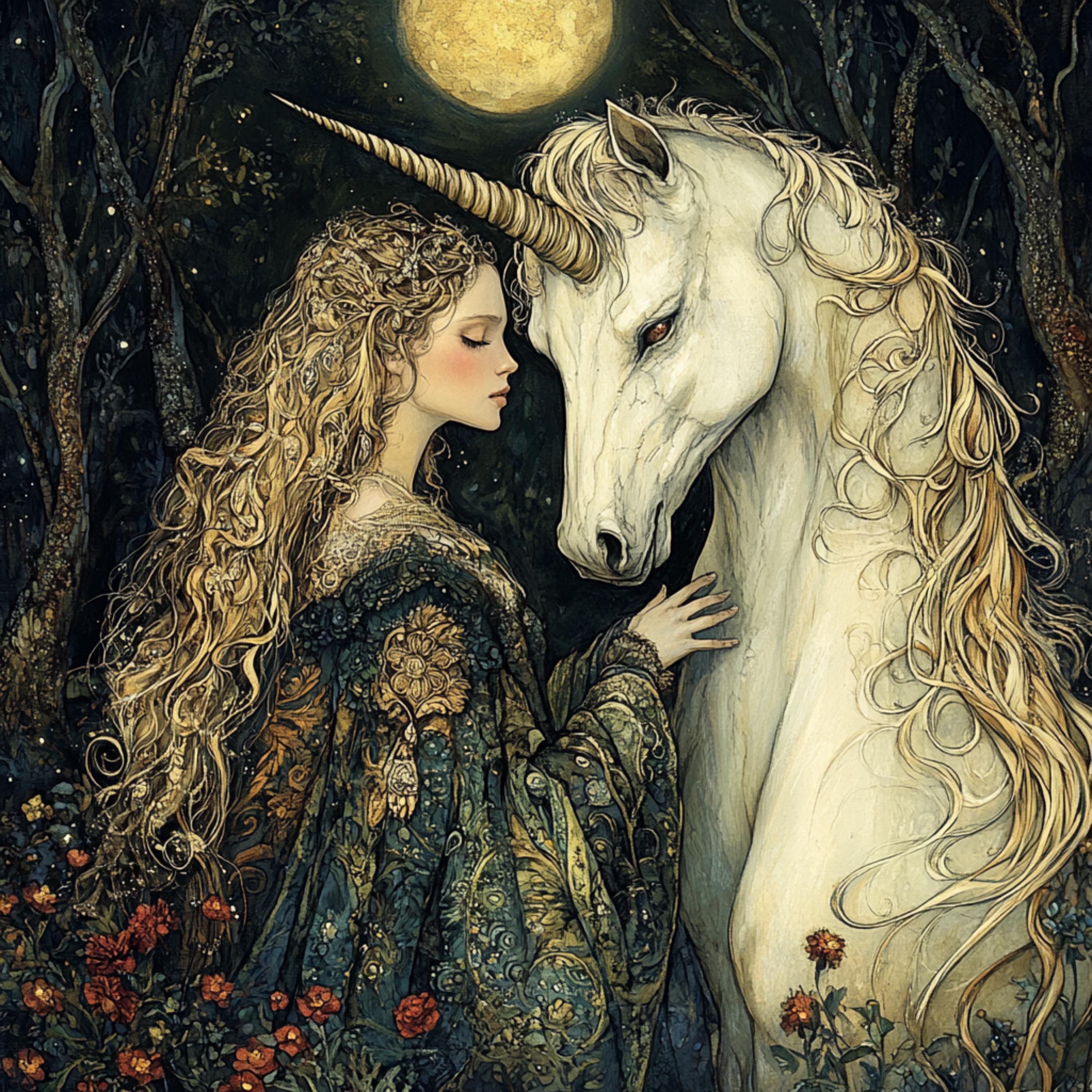 15 Magical Elven Princess and Unicorn Wall Art | DIY Fantasy Printable Art for Girls' Room, Sublimation Designs, Fairytale Decor, Gifts
