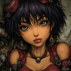 56 DIY Wall Art Female Anime Portraits for Sci-Fi Bedroom, Manga Wall Prints for Teens, Sublimation PNGs for POD and Digital Crafting