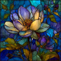 20 DIY Wall Art Stained Glass Lotus Flower Digital Prints for Dining Room Kitchen, Sublimation Art, Botanical Artwork for Crafters & Gifts