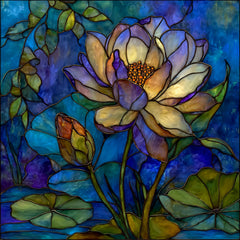20 DIY Wall Art Stained Glass Lotus Flower Digital Prints for Dining Room Kitchen, Sublimation Art, Botanical Artwork for Crafters & Gifts