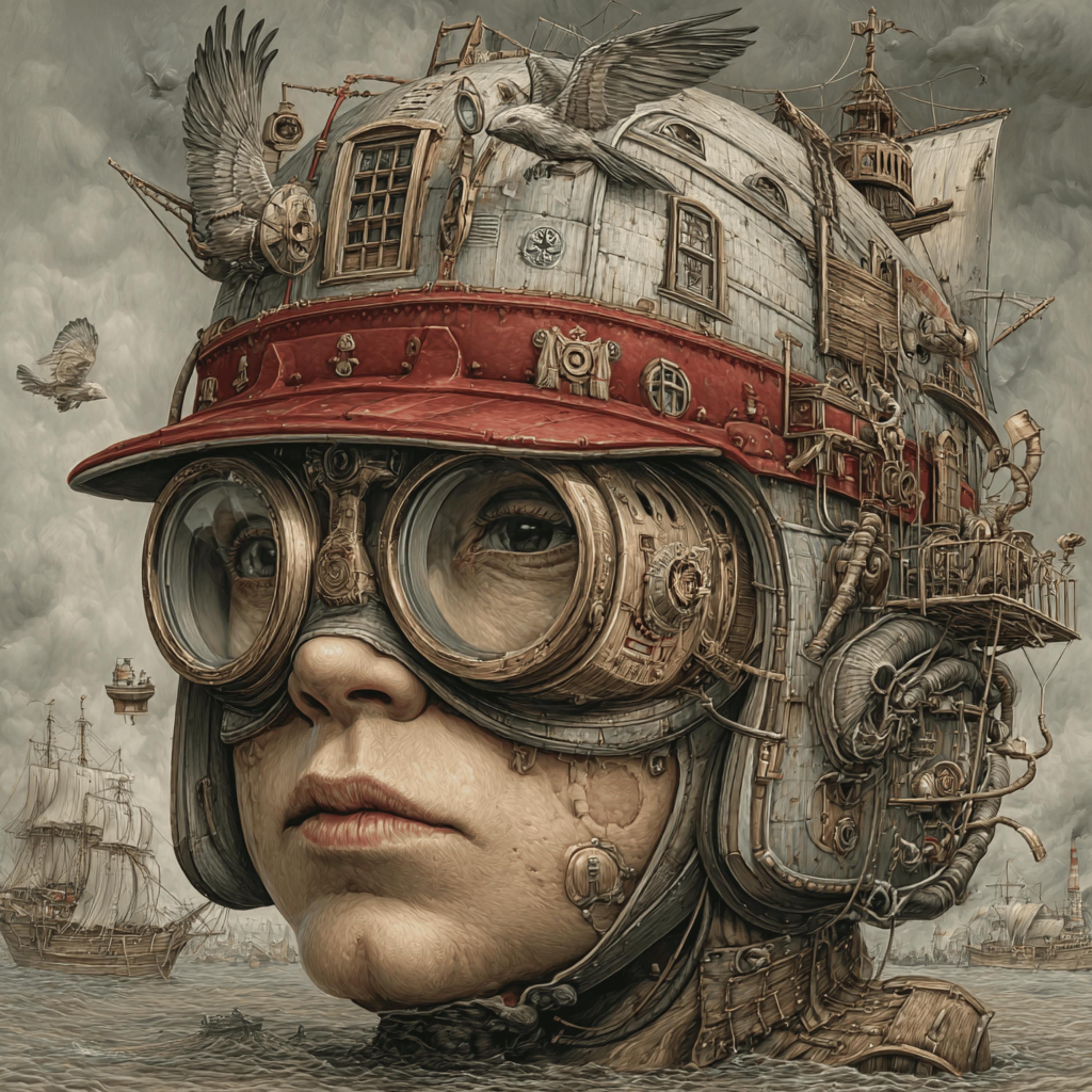 40 Steampunk Surrealism Wall Art Bundle – Printable Train Dog Clockwork Engineer Mechanical Clown, DIY Man-Cave Decor POD Sublimation Images