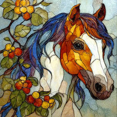 15 DIY Wall Art Digital Stained Glass Horse  | Equestrian Digital Art for Farmhouse Decor, Sublimation Projects & Printable Craft Ideas