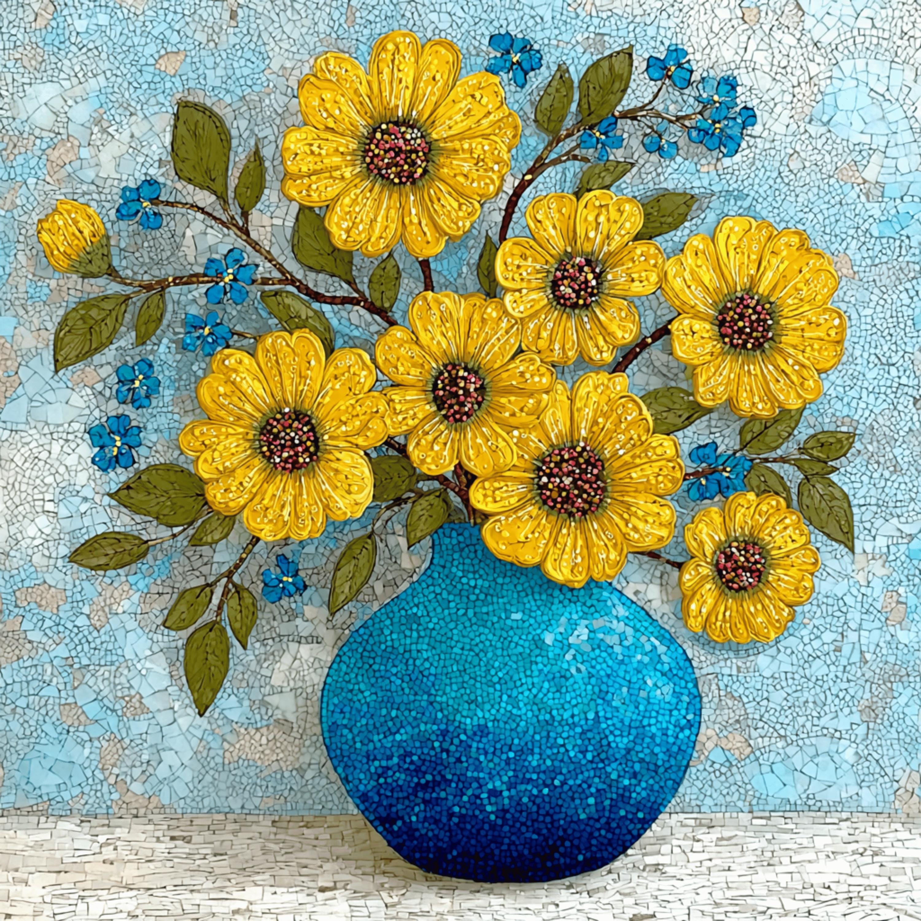 12 DIY Wall Art Printable Sunflower Still Life, Blue Vase Kitchen Decor, Farmhouse Floral Artwork, Rustic Wall Art, Instant Download PNG Set