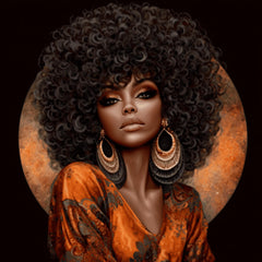 13 DIY Wall Art Printable Black Woman Portrait, Afro Glam Artwork, Boho Home Decor, Modern Melanin Art, Instant Download PNG Set