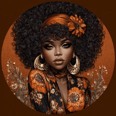 13 DIY Wall Art Printable Black Woman Portrait, Afro Glam Artwork, Boho Home Decor, Modern Melanin Art, Instant Download PNG Set