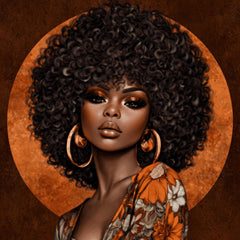13 DIY Wall Art Printable Black Woman Portrait, Afro Glam Artwork, Boho Home Decor, Modern Melanin Art, Instant Download PNG Set