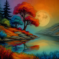15 DIY Landscape Wall Art, Colorful Nature Scenery Prints, Digital Download Artwork for Living Room, Sublimation Art for Crafters