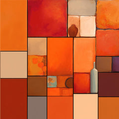 15 DIY Orange Abstract Wall Art, Modern Geometric Artwork Prints, Bold Color Block PNG, Printable Kitchen Dining Room Digital Set