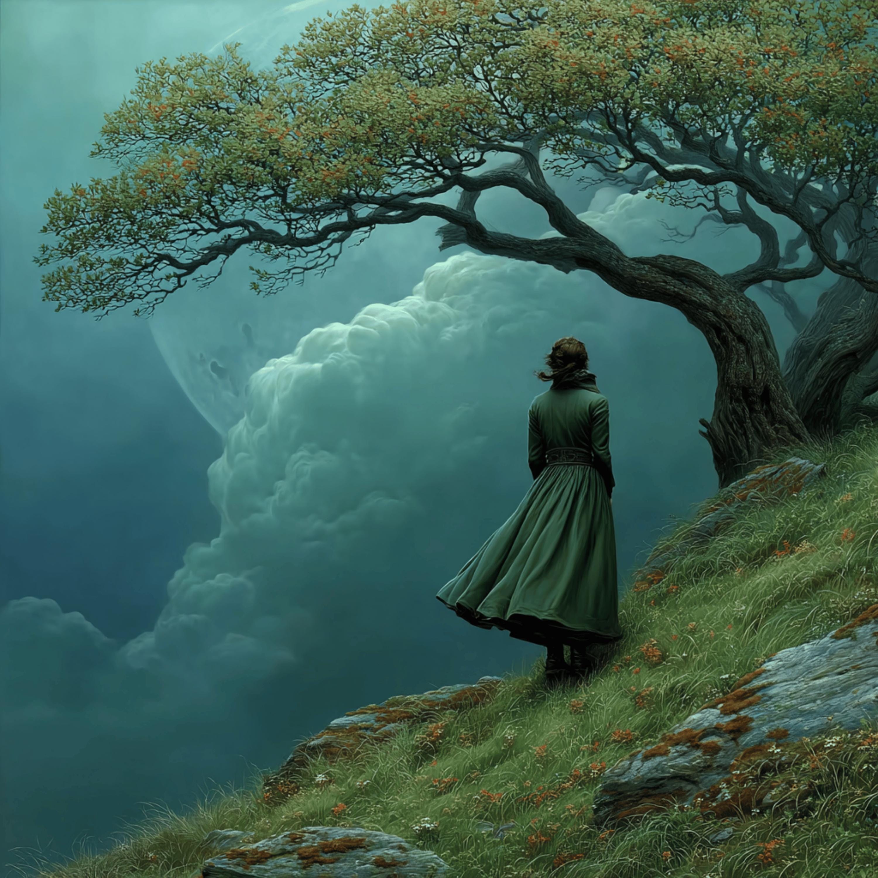 13 Solitude Wall Art, Woman Alone in Nature, Moody Forest Artwork, DIY Printable Art, Emotional Feminine Decor for POD & Sublimation Use