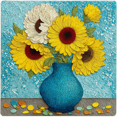 12 DIY Wall Art Printable Sunflower Still Life, Blue Vase Kitchen Decor, Farmhouse Floral Artwork, Rustic Wall Art, Instant Download PNG Set