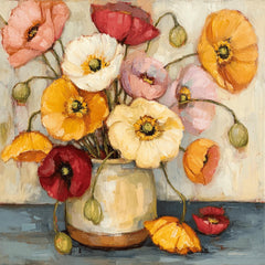 11 DIY Wall Art Printable Poppies, Yellow Poppies Ceramic Vase, Floral Still Life Artwork for Kitchen, Farmhouse Wall Decor, Instant PNG Set