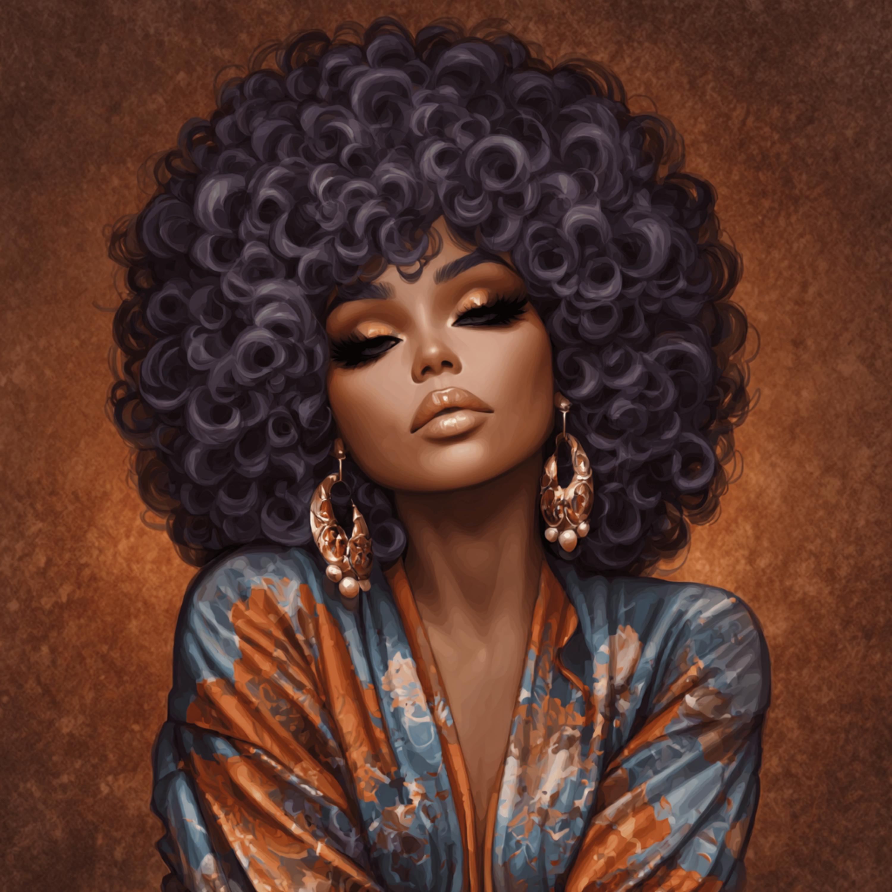 13 DIY Wall Art Printable Black Woman Portrait, Afro Glam Artwork, Boho Home Decor, Modern Melanin Art, Instant Download PNG Set