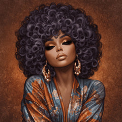 13 DIY Wall Art Printable Black Woman Portrait, Afro Glam Artwork, Boho Home Decor, Modern Melanin Art, Instant Download PNG Set